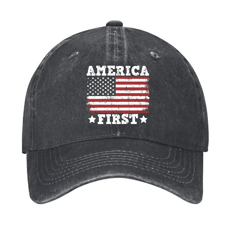 Maturelion America First With USA Flag Print Cap (Free Customization)