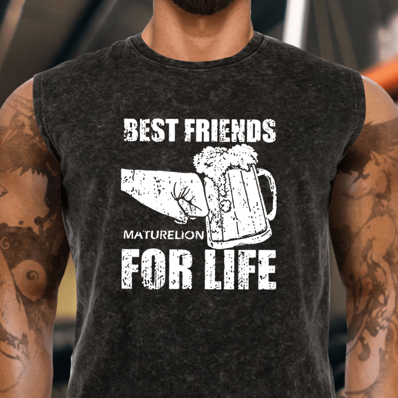 Maturelion Best Friends for Life Beer Graphic Cotton  Tank Top