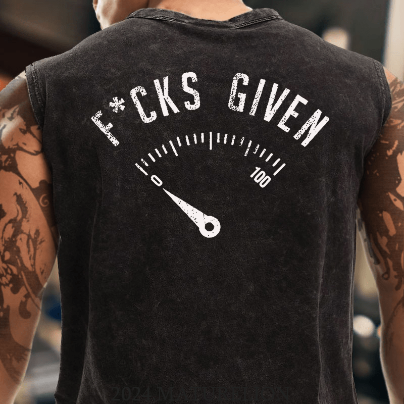 Maturelion F*cks Given Print Cotton  Tank Top