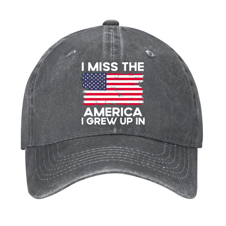 Maturelion I Miss The America I Grew Up In USA Flag Cap (Free Customization)