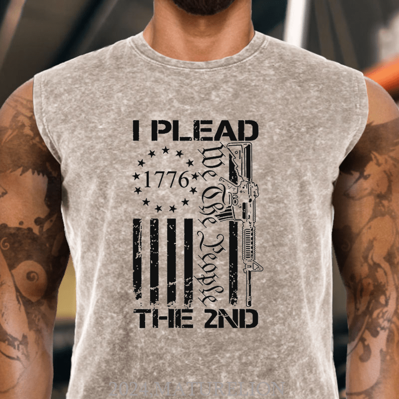 Maturelion I Plead The 2nd Amendment We The People AR15 Pro Gun Cotton  Tank Top