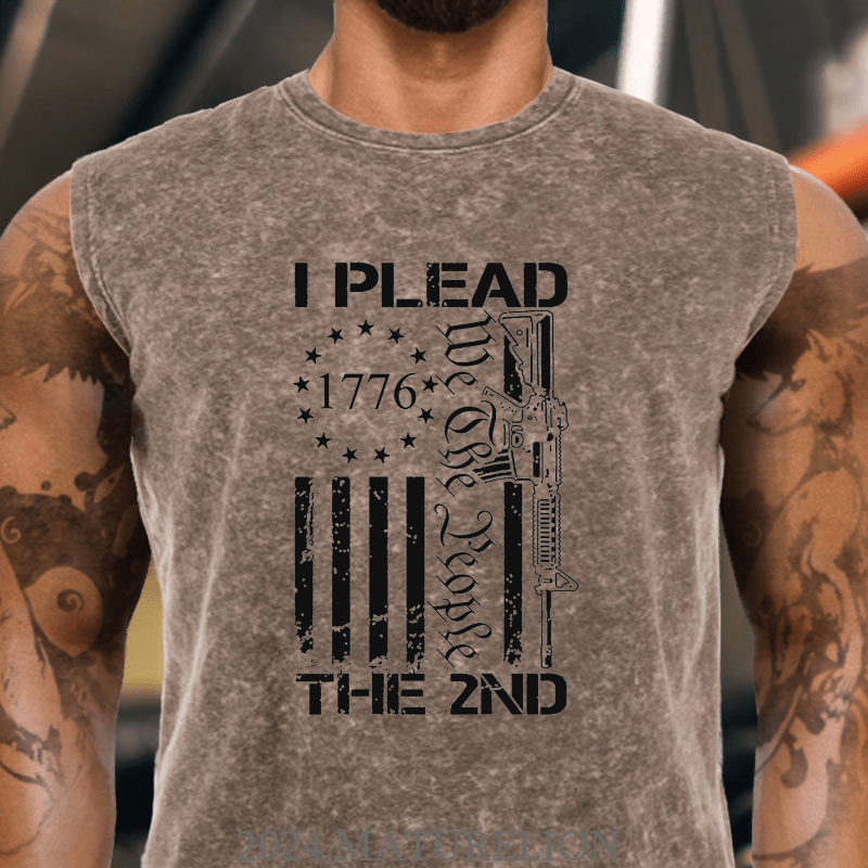 Maturelion I Plead The 2nd Amendment We The People AR15 Pro Gun Cotton  Tank Top