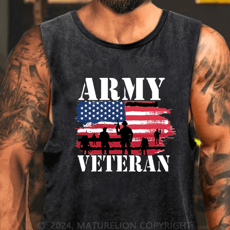 Maturelion Men's Tank TOP Army Veteran Tank Top