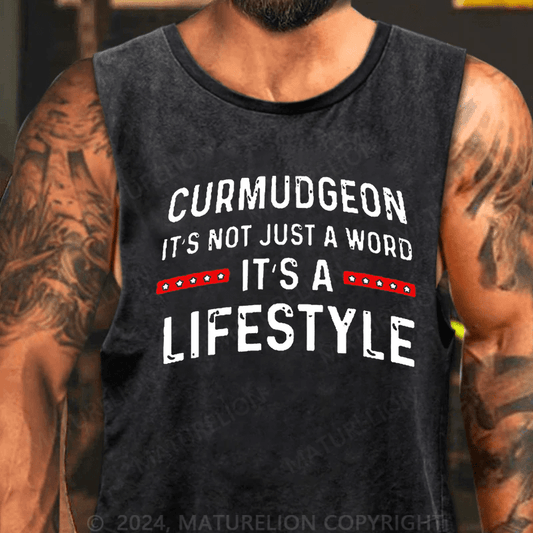 Maturelion Men's Tank TOP Curmudgeon It's Not Just A Word, It's A Lifestyle Tank Top