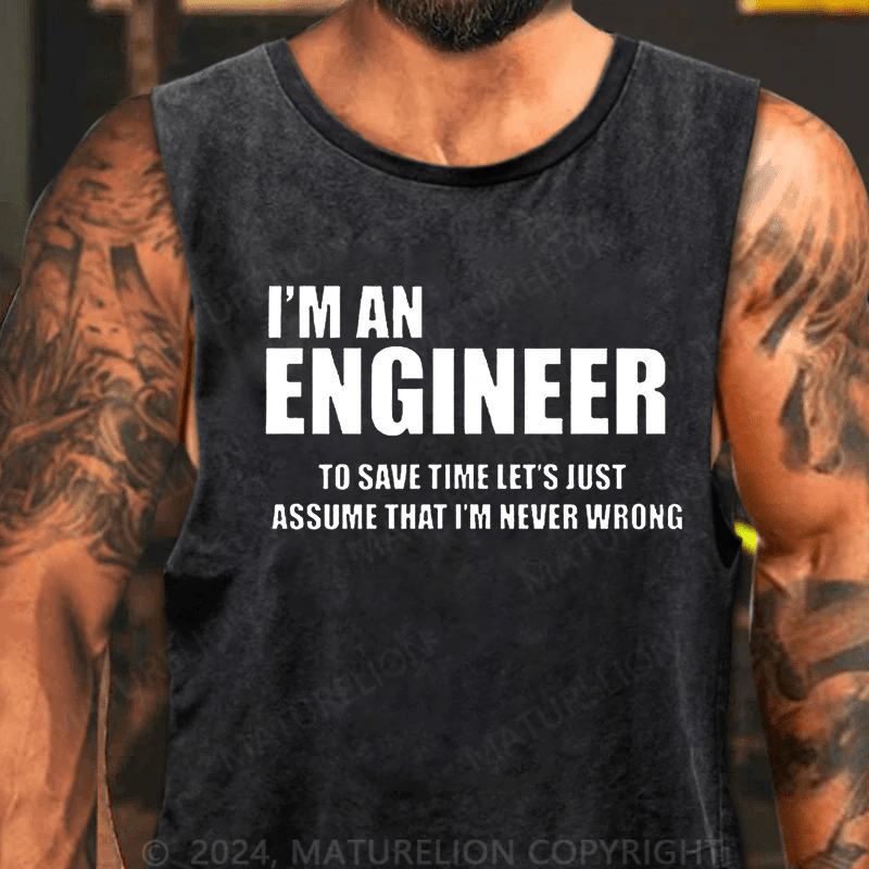 Maturelion Men's Tank TOP Funny Engineer Tank Top