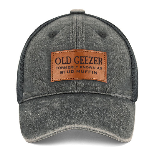 Maturelion Old Geezer Formerly Known As Stud Muffin Leather Patch Cap