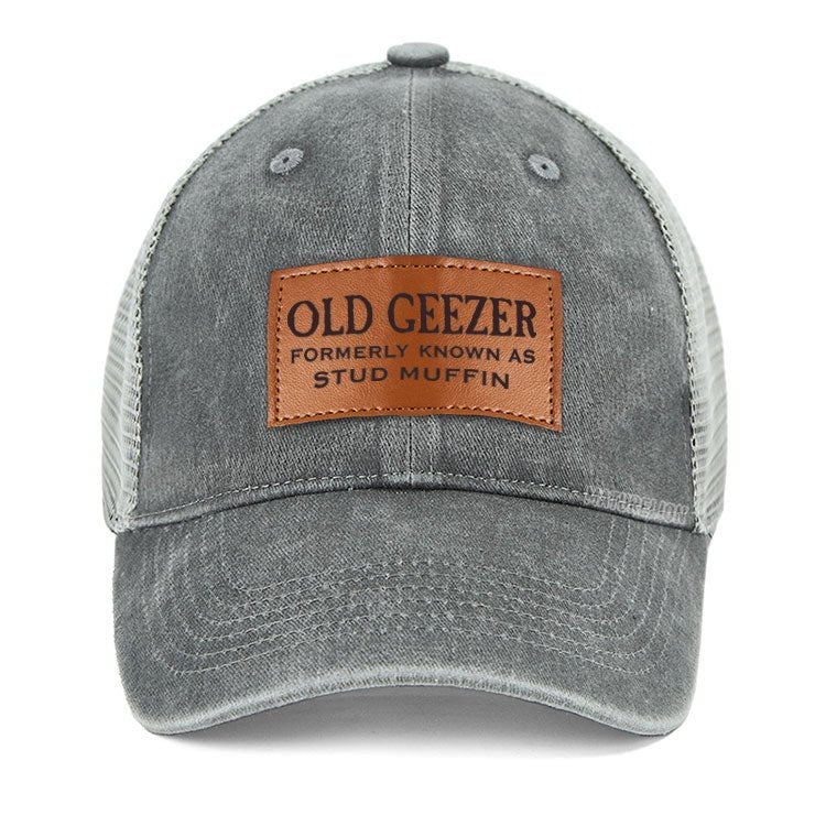 Maturelion Old Geezer Formerly Known As Stud Muffin Leather Patch Cap