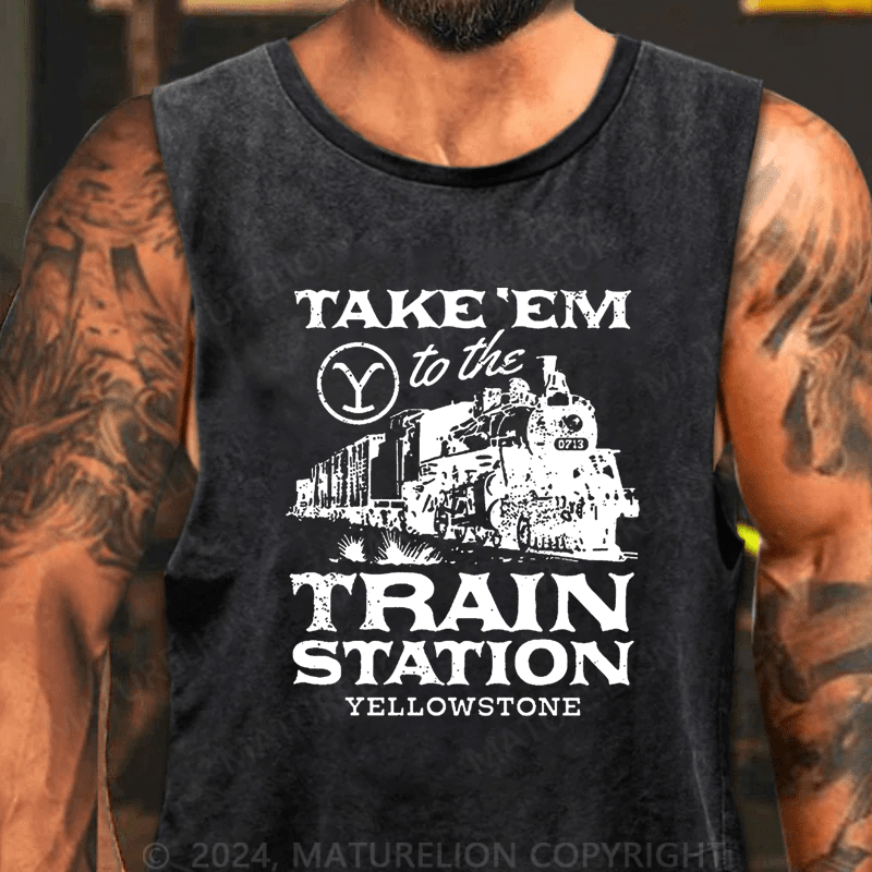 Maturelion Take'em To The Train Station Yellowstone Tank Top