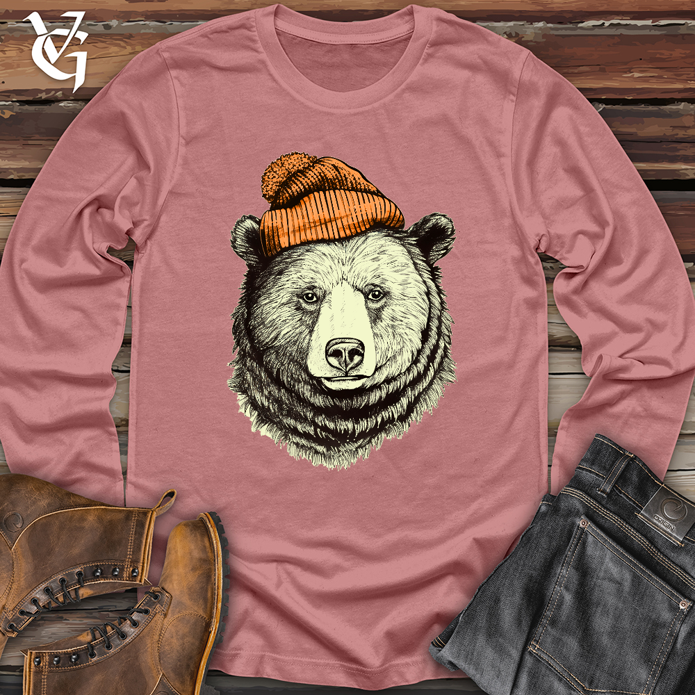 Bear Wearing Hunters Beanie Long Sleeve