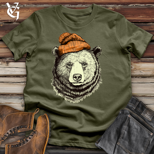 Bear Wearing Hunters Beanie Cotton Tee