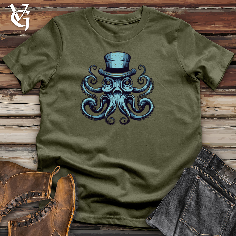 Vintage Cosmic Top Hat Octopus Cotton Tee