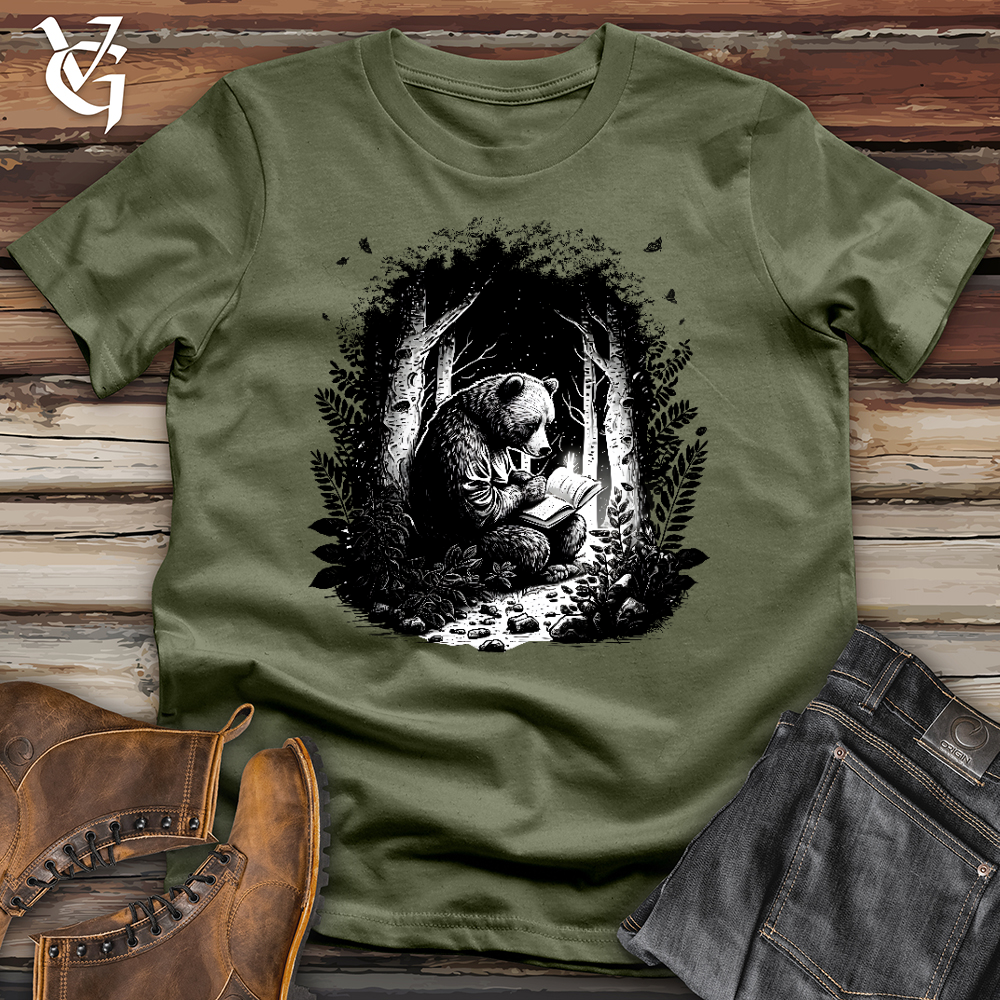 Bear Reading Book in Forest Softstyle Tee