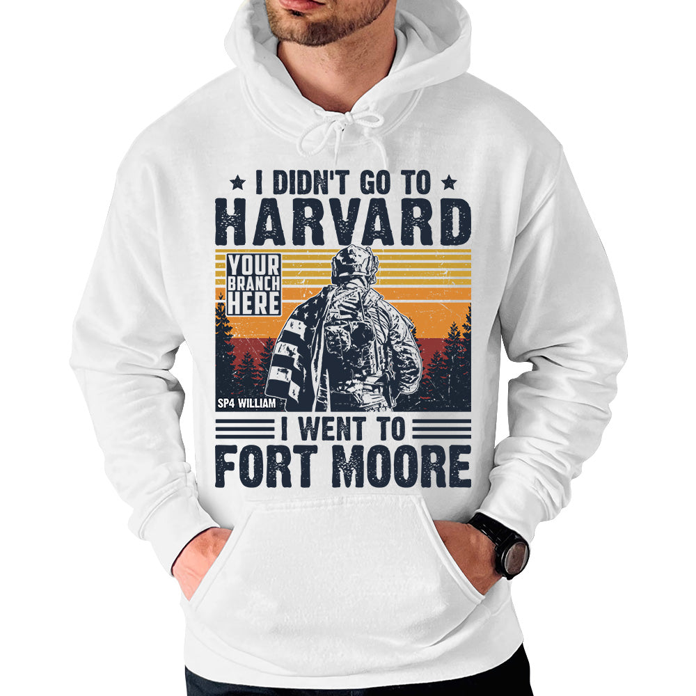 I Didn't Go To Harvard I Went to Military Base Vintage Personalized Shirt For US Military Veteran H2511