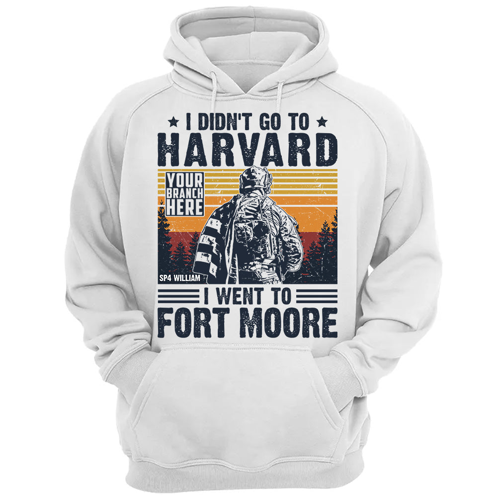 I Didn't Go To Harvard I Went to Military Base Vintage Personalized Shirt For US Military Veteran H2511