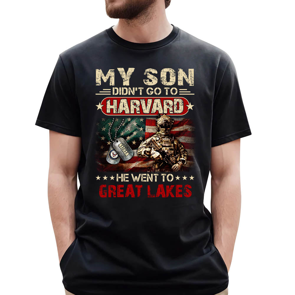 Personalized Shirt For Military Family Veteran Custom Branch Name I Didn't Go To Harvard I Went To Military Base Shirt For Dad Son H2511