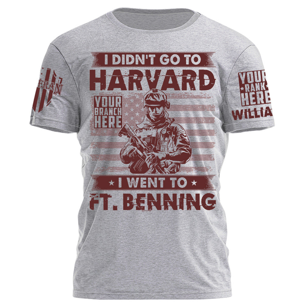 I Didn't Go To Harvard I Went To Military Base Personalized Grunge Style Shirt For Veteran H2511