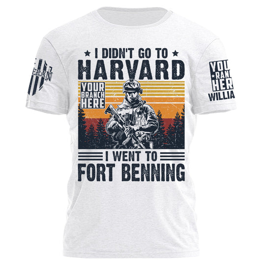 I Didn't Go To Harvard I Went to Military Base Vintage Personalized Shirt For US Military Veteran H2511