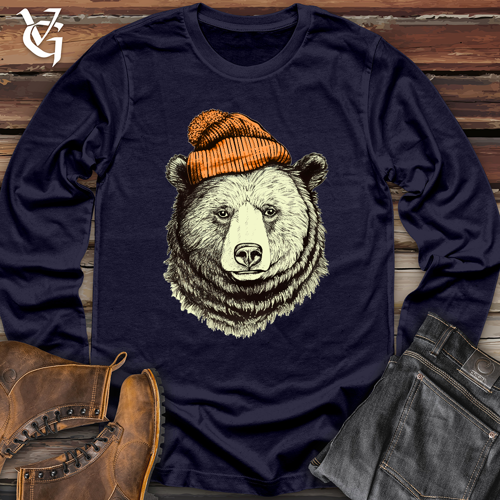 Bear Wearing Hunters Beanie Long Sleeve