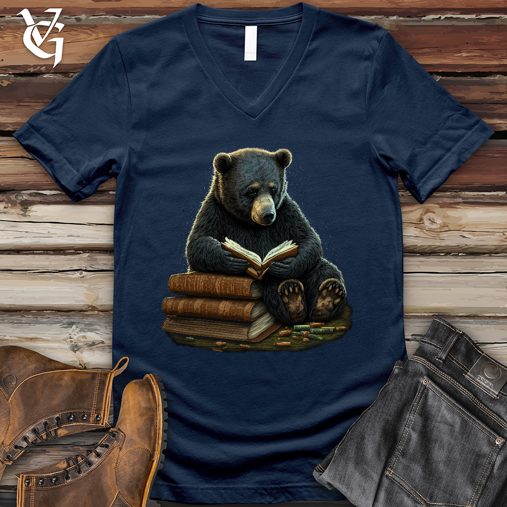 Studious Bear V- Neck Tee