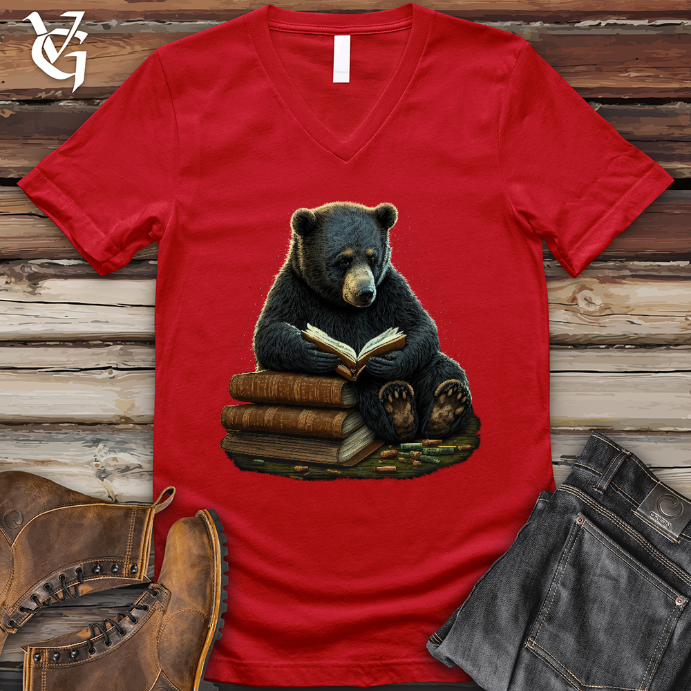 Studious Bear V- Neck Tee