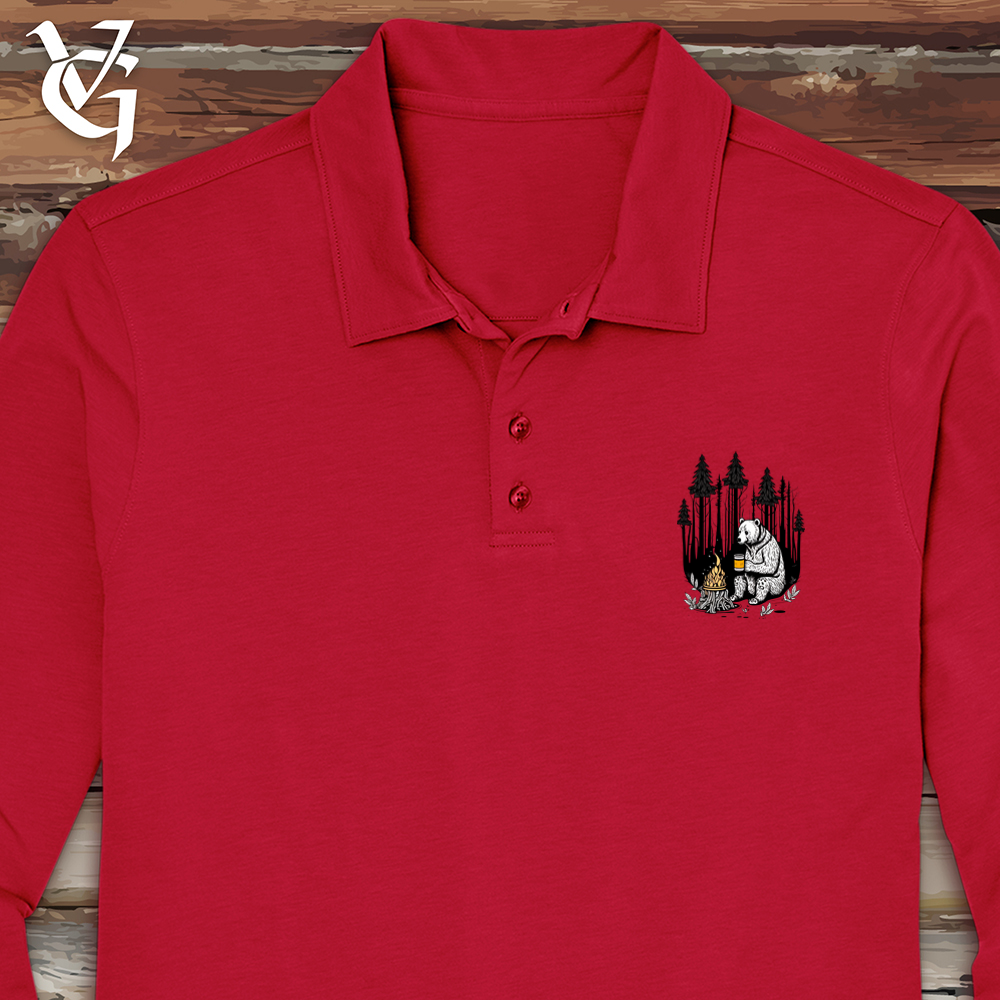 Bear Happy Hour Long Sleeve Polo