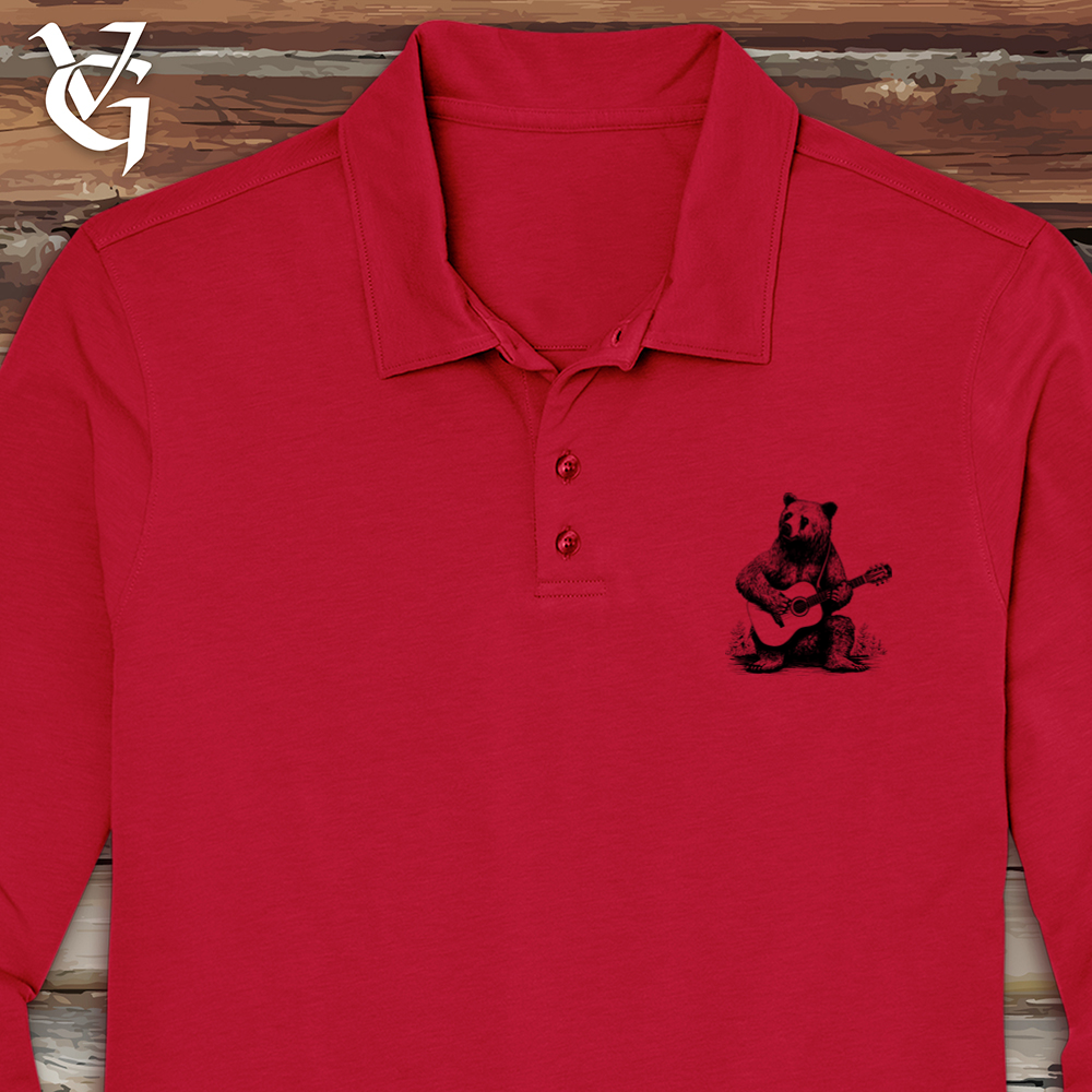 Bear Guitarist Long Sleeve Polo