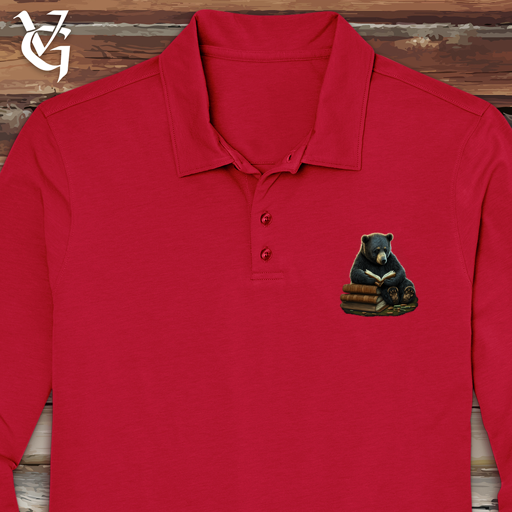 Studious Bear Long Sleeve Polo