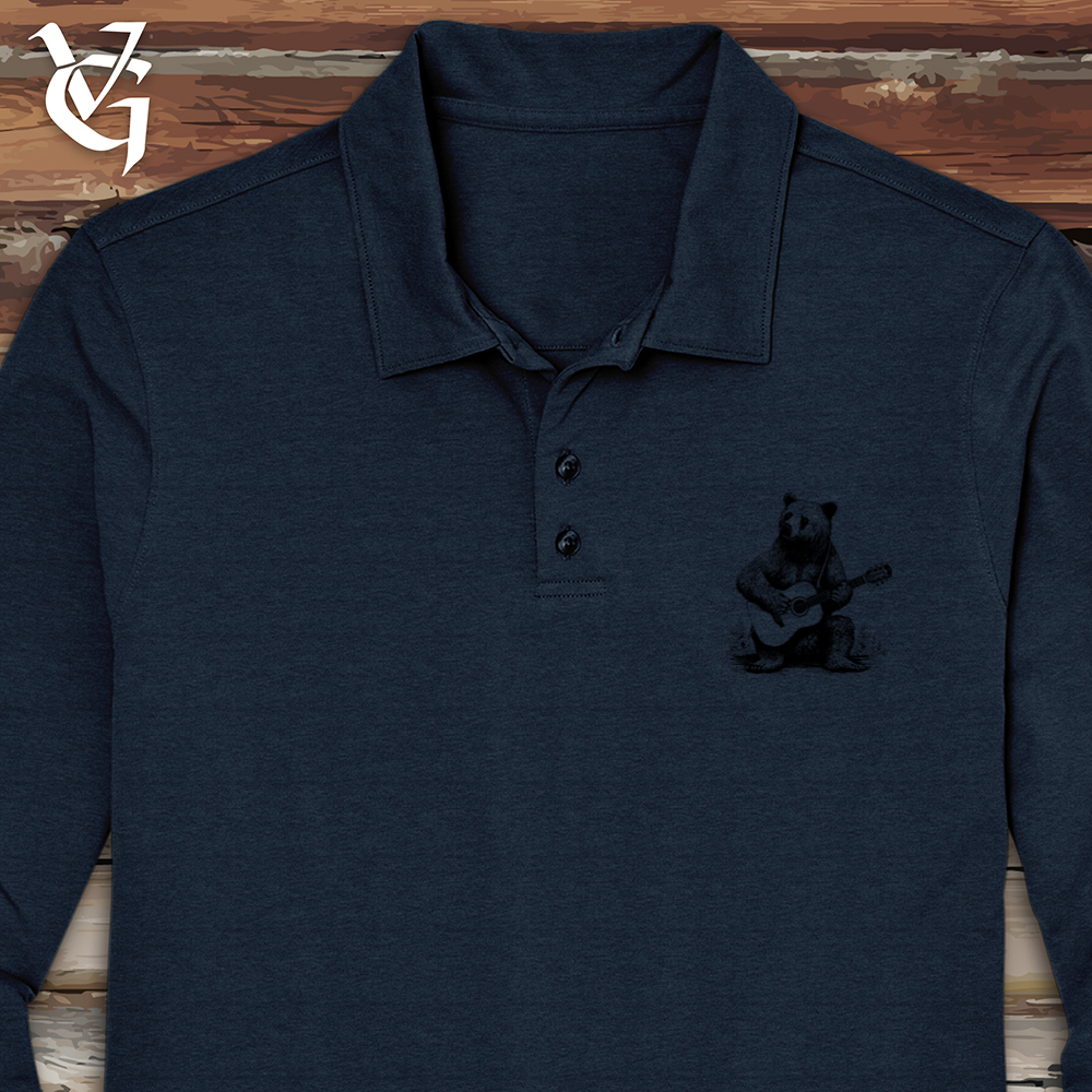 Bear Guitarist Long Sleeve Polo