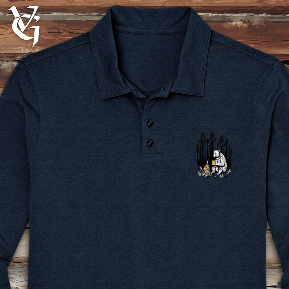 Bear Happy Hour Long Sleeve Polo