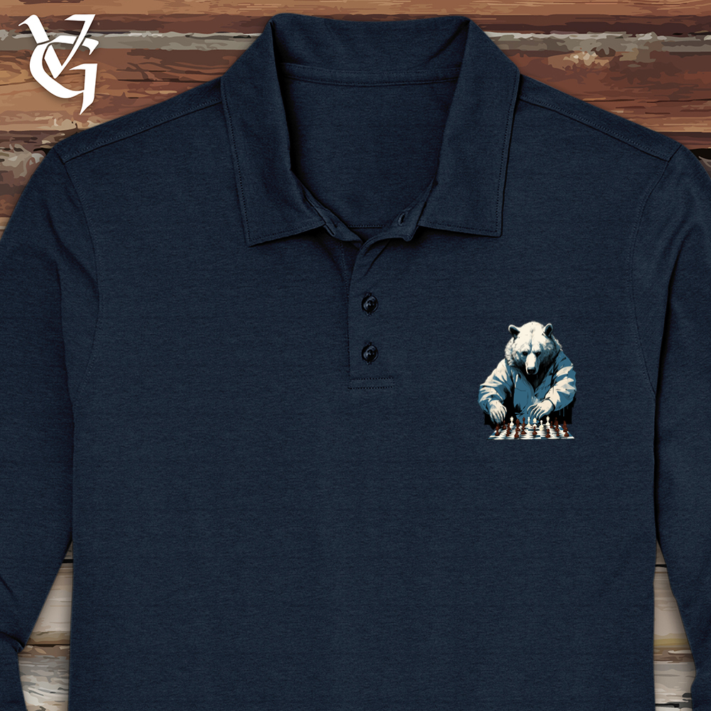 Bear Chess Master Long Sleeve Polo