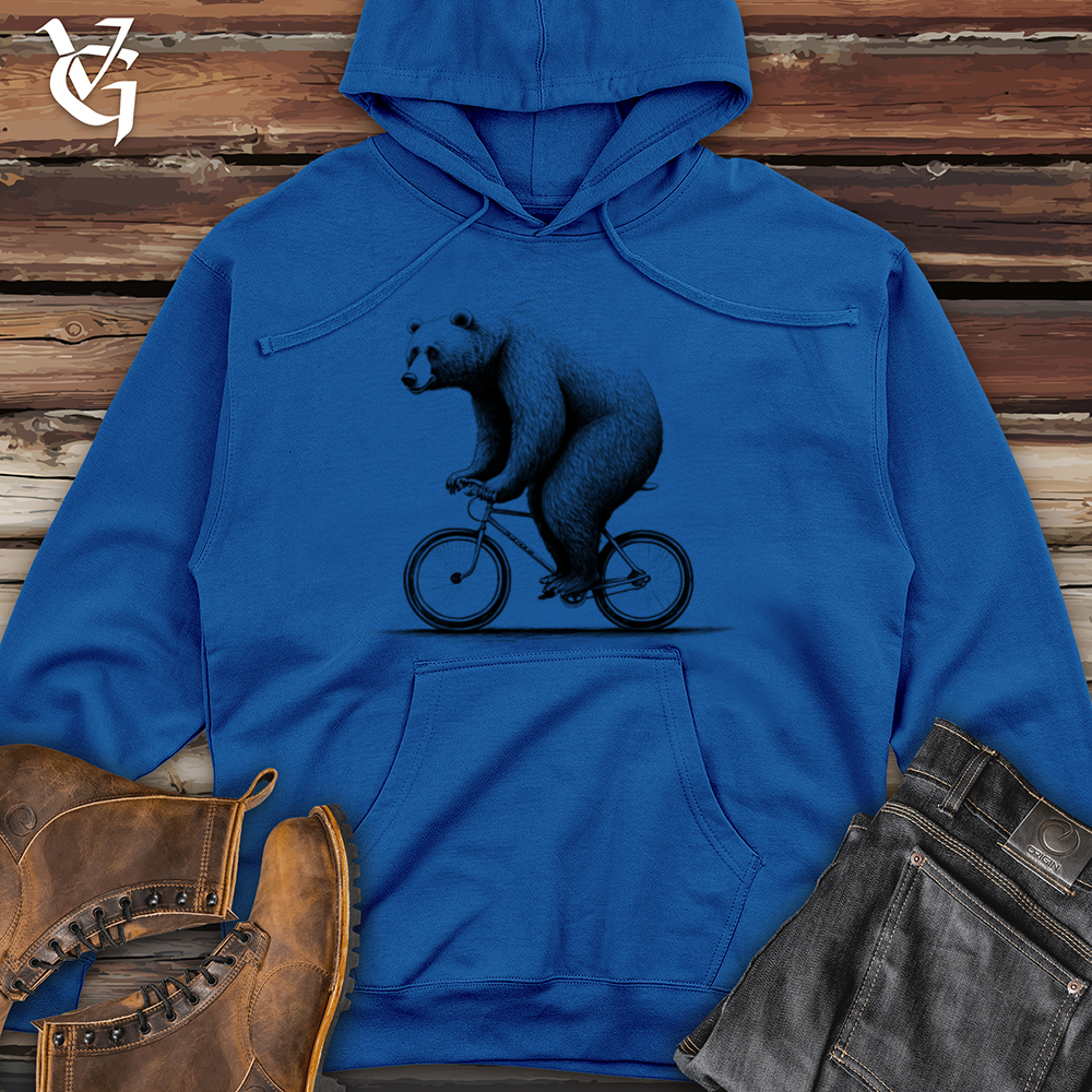 Bear Riding Bike Midweight Hooded Sweatshirt