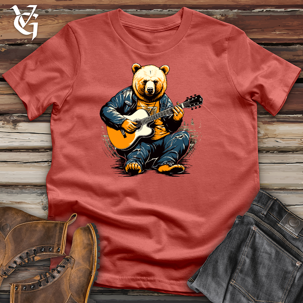 Bear Play Guiter Cotton Tee