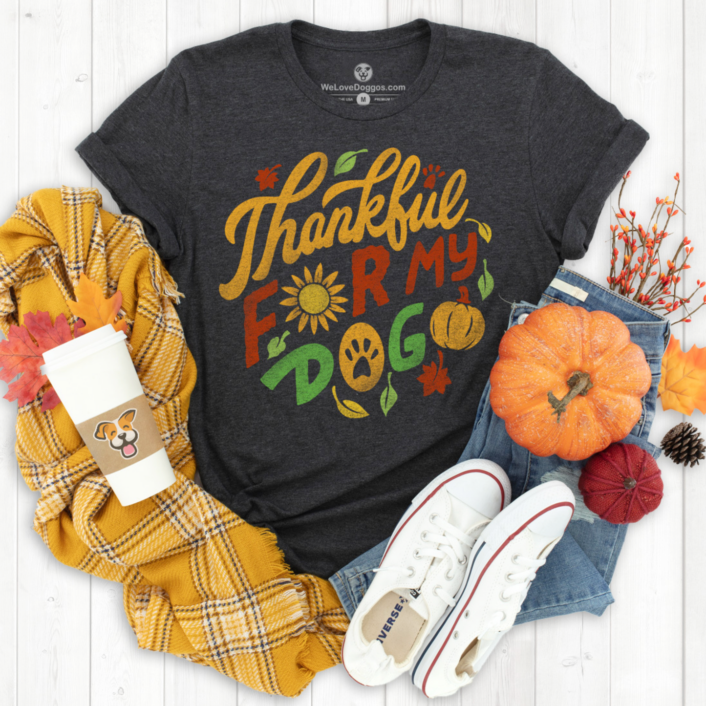 Thankful For My Dog Premium T-Shirt