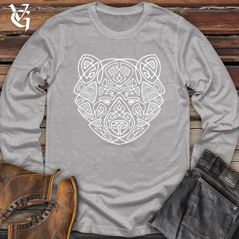 Bear Head Celtic Style Softstyle Long Sleeve