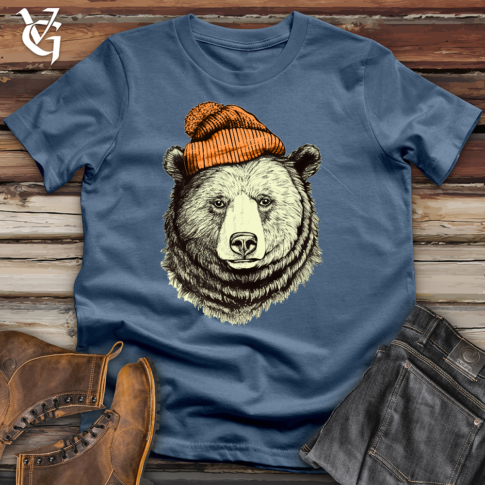 Bear Wearing Hunters Beanie Cotton Tee