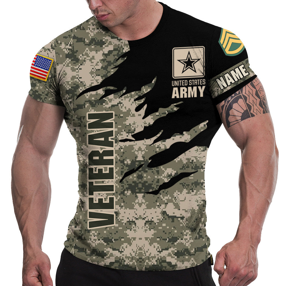 Premium Unique Veteran Shirts Ultra Soft and Comfort Custom Rank Name For Veterans H2511