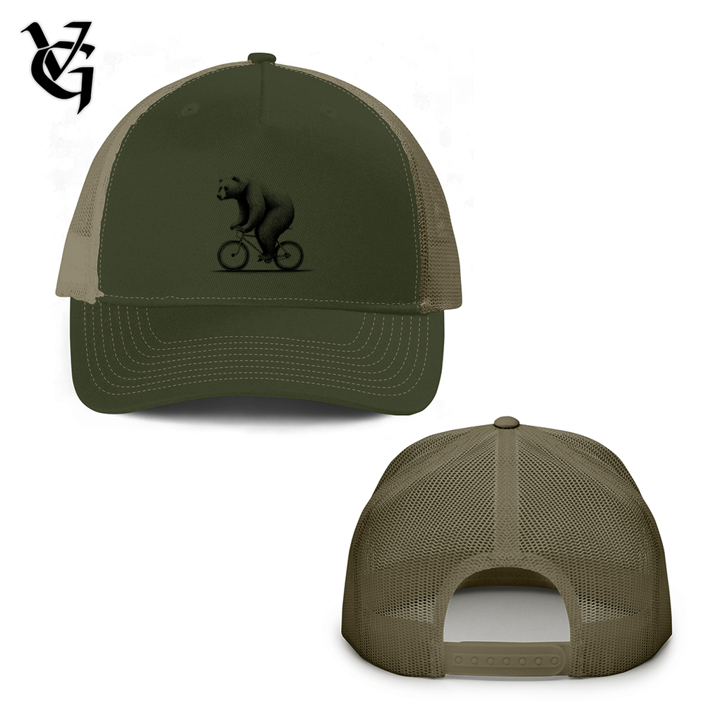 Bear Riding Bike Trucker Hat