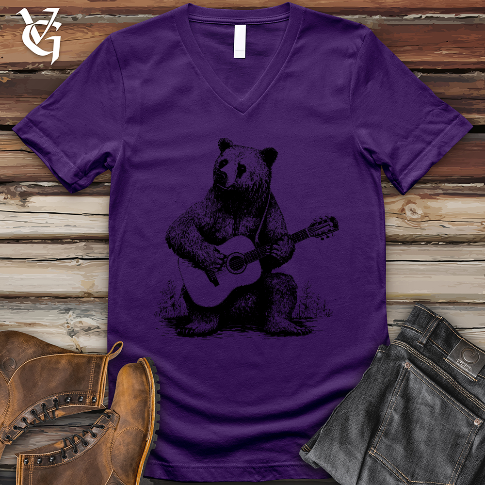 Bear Guitarist V-Neck Tee