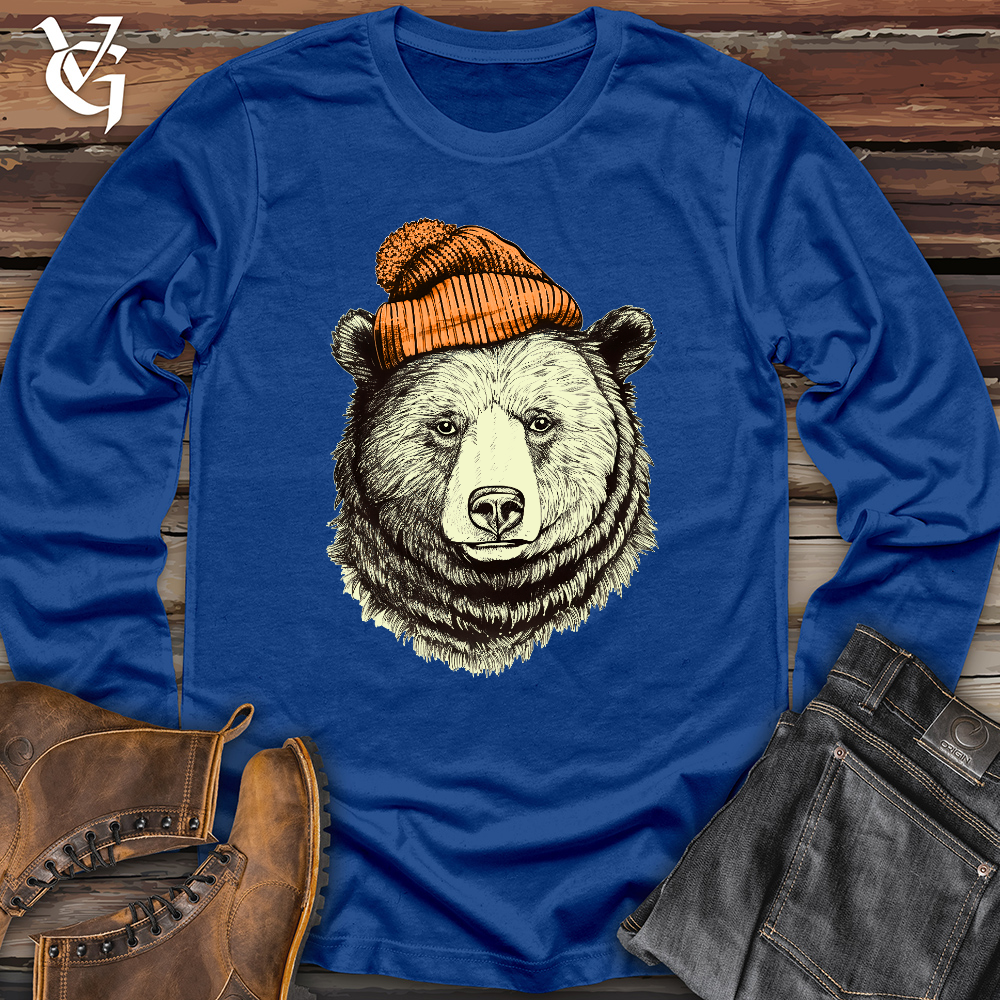 Bear Wearing Hunters Beanie Long Sleeve