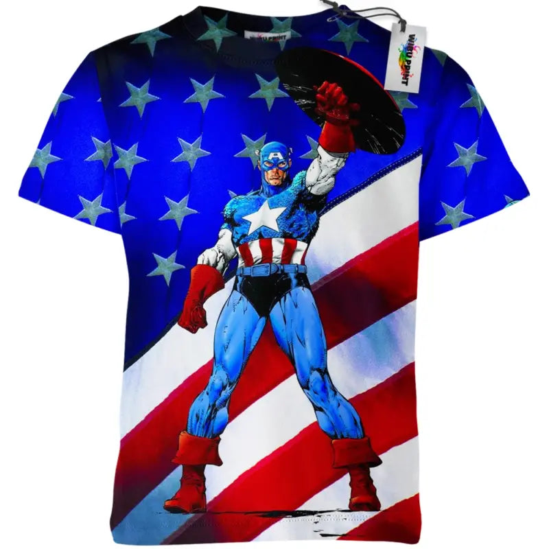 Captain America Shirt, US Flag Shirt, Shield Shirt, Avenger Shirt, Marvel Shirt