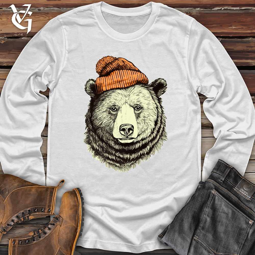 Bear Wearing Hunters Beanie Long Sleeve