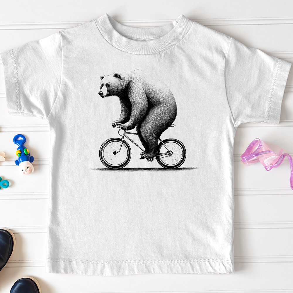 Bear Riding Bike Toddler Tee