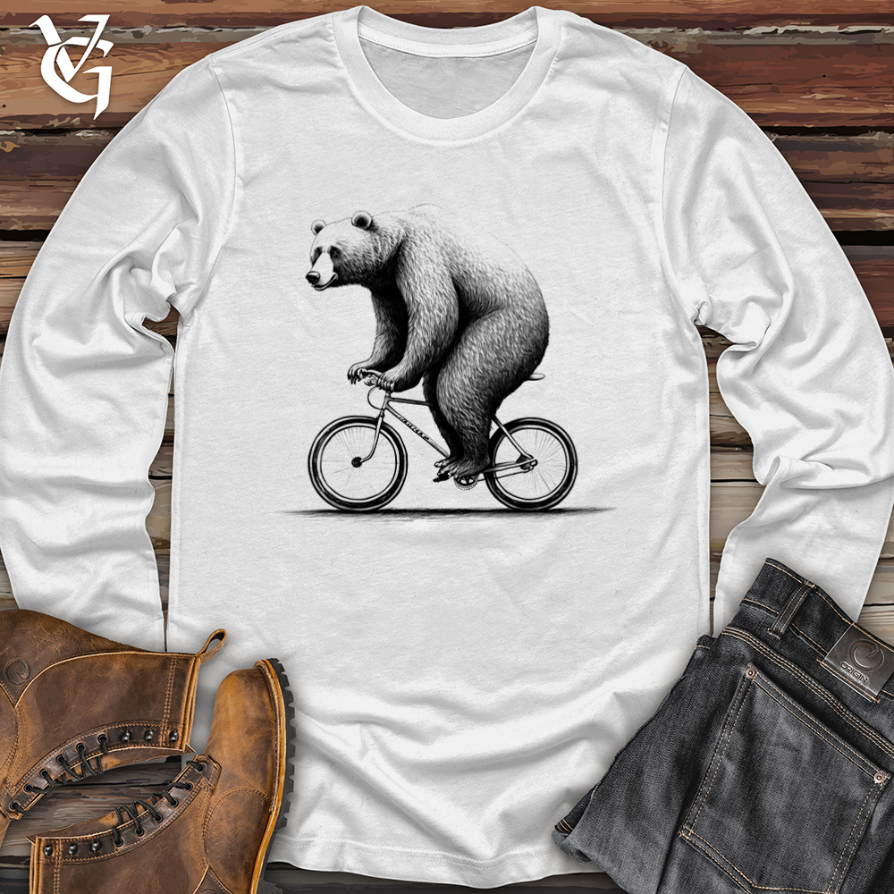 Bear Riding Bike Softstyle Long Sleeve