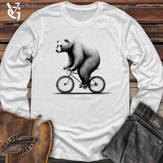 Bear Riding Bike Softstyle Long Sleeve