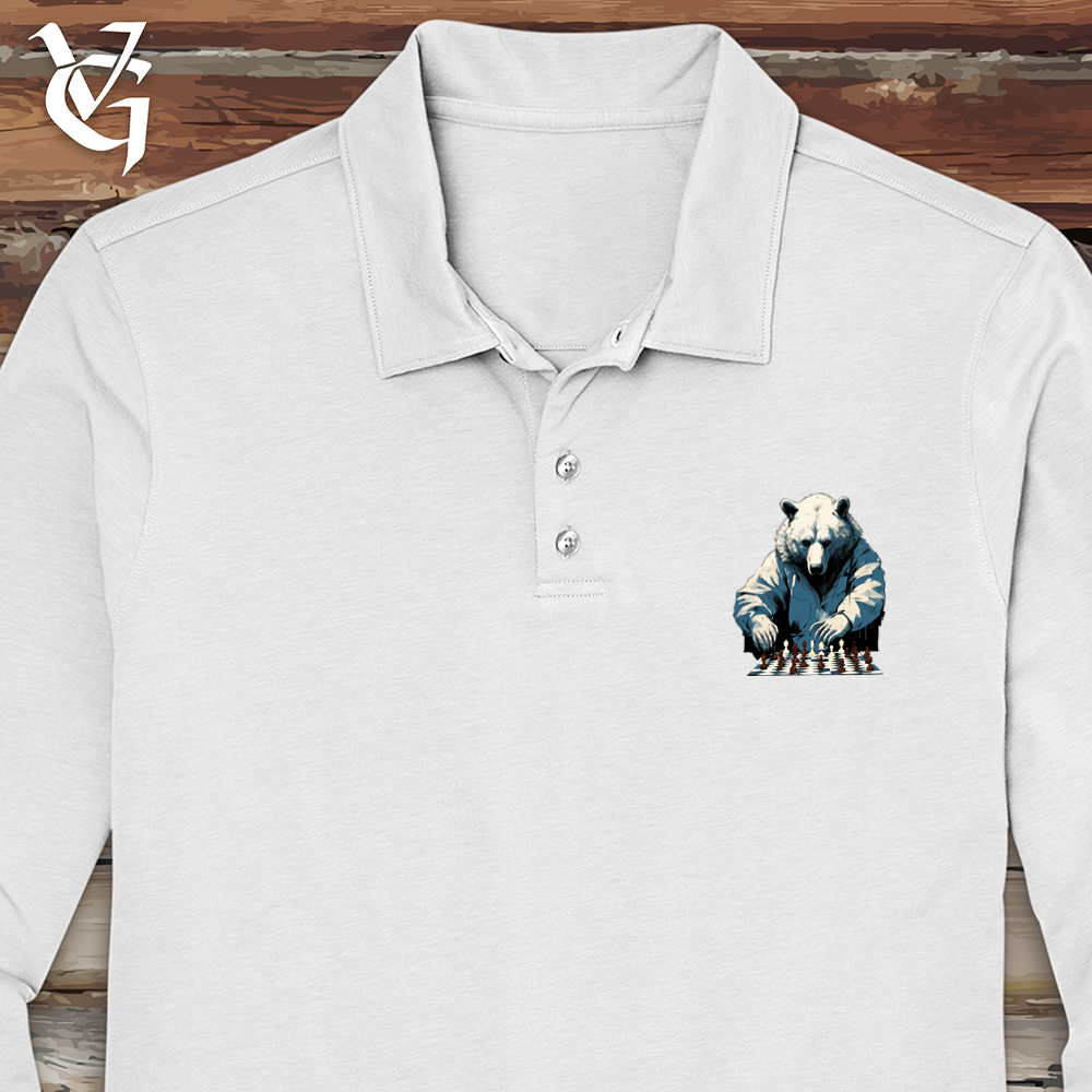 Bear Chess Master Long Sleeve Polo