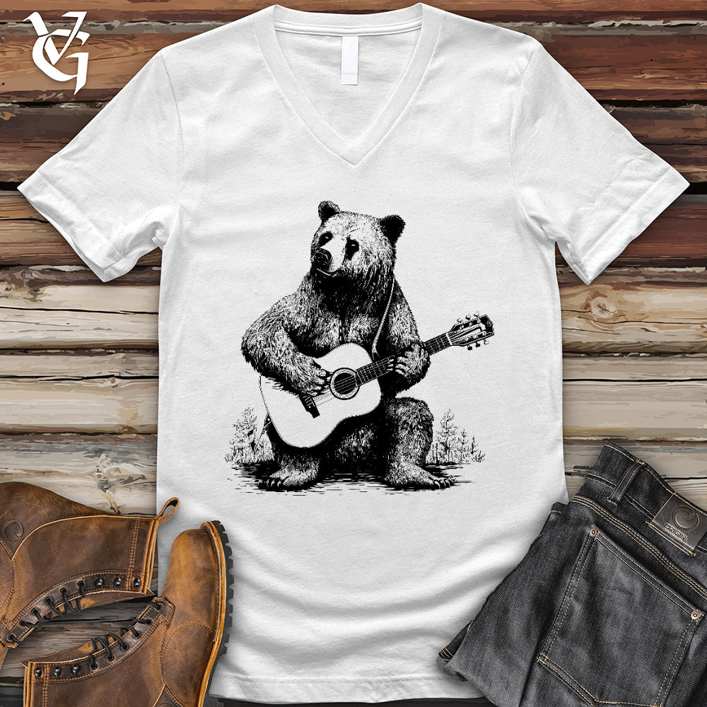 Bear Guitarist V-Neck Tee