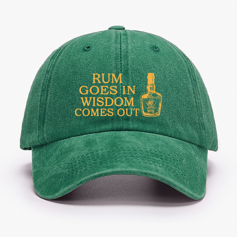 Rum Goes In Wisdom Comes Out Funny Cap