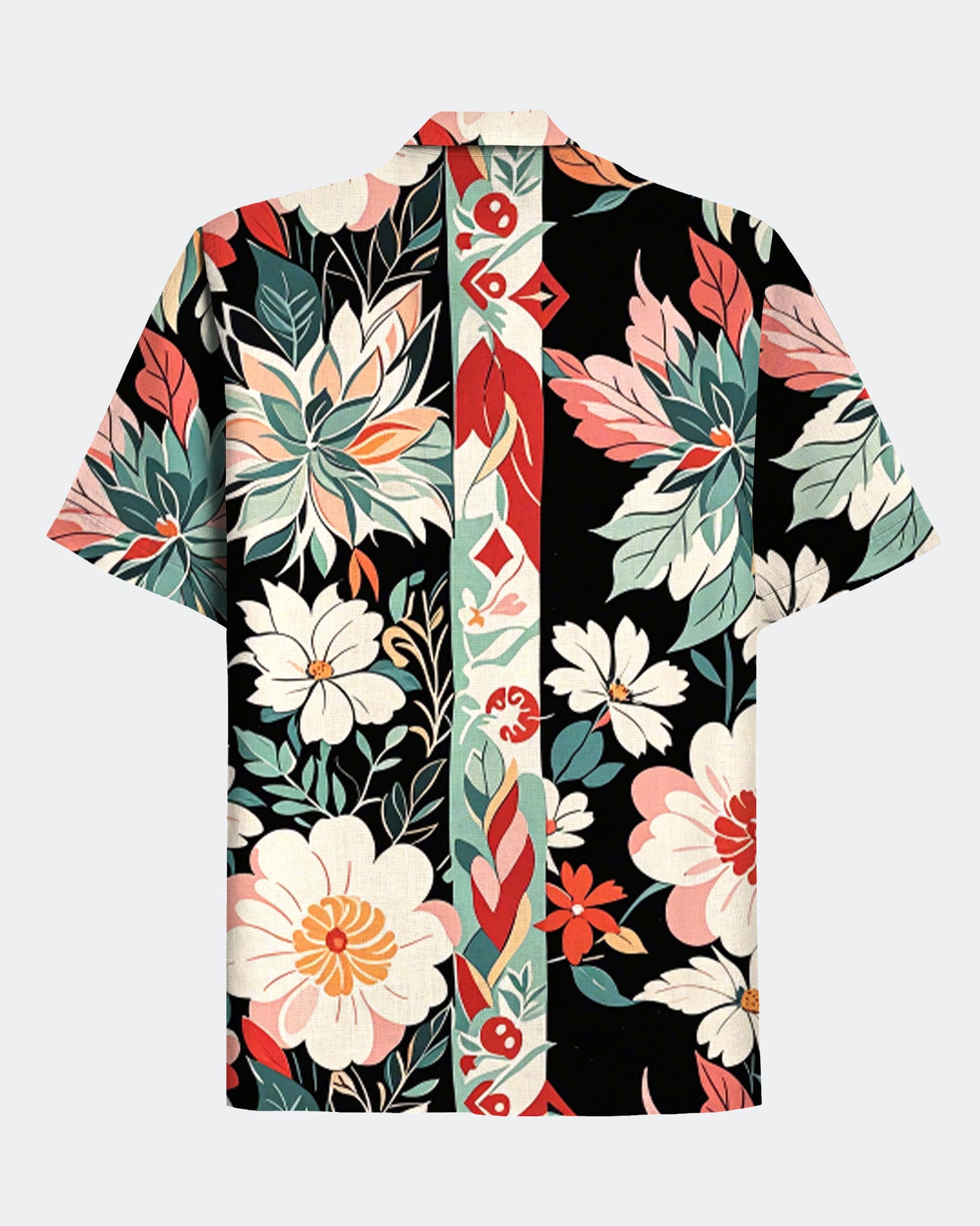 Men's Hawaiian Flower Print Casual Vintage Short Sleeve Shirt