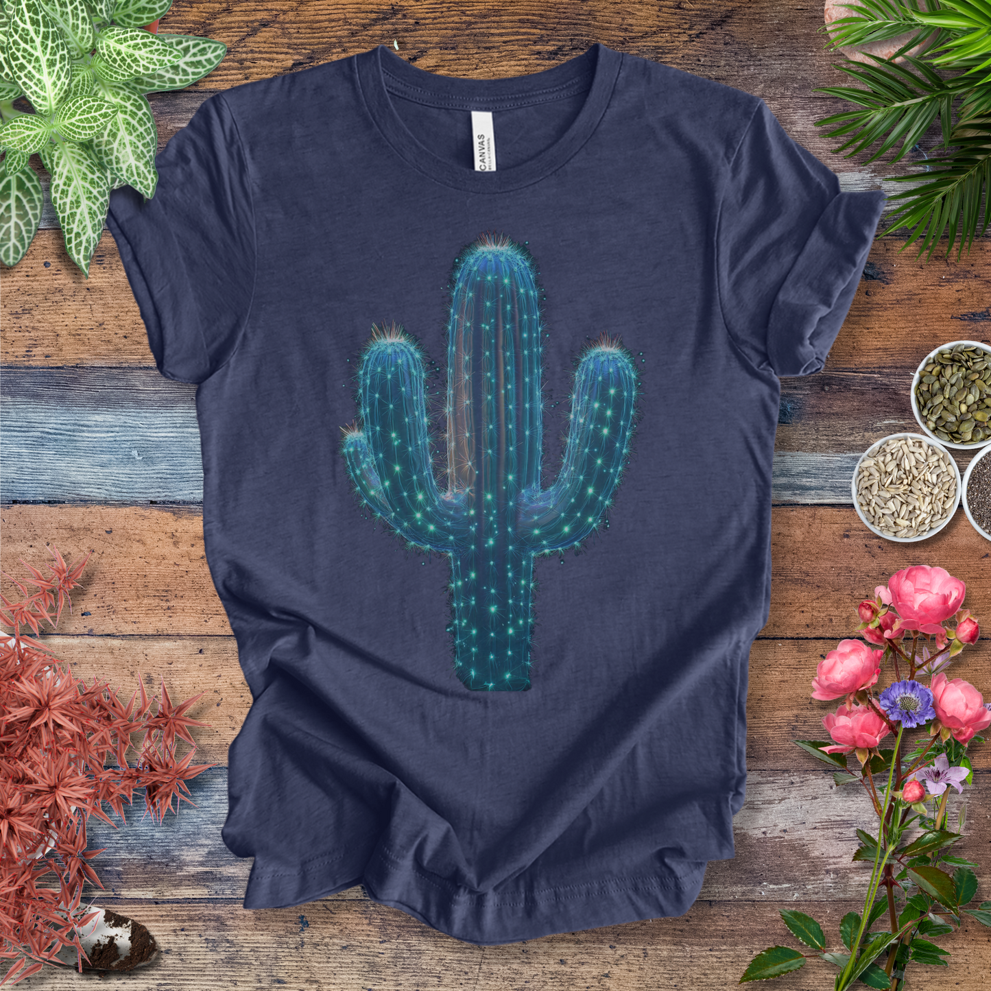 Cosmic Cactus Glow T-Shirt