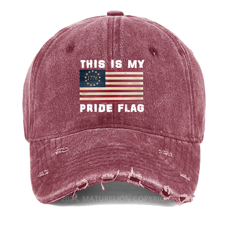 Maturelion This Is My Pride Flag USA American Washed Vintage Cap